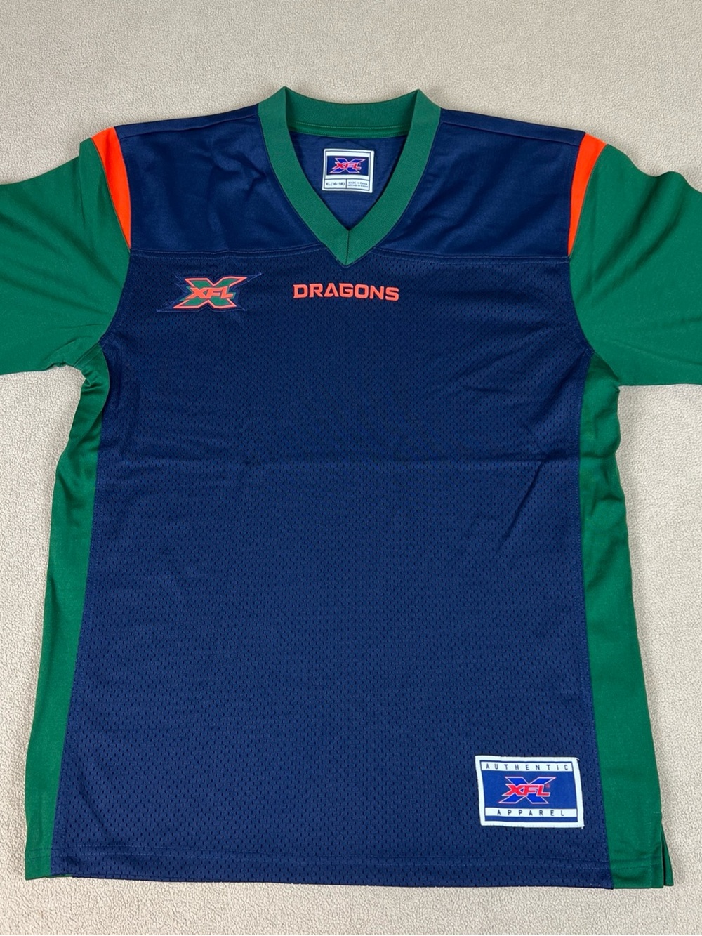 XFL Seattle Dragons Football Jersey, G-III Apparel. Green & Blue, Men's Sz XL